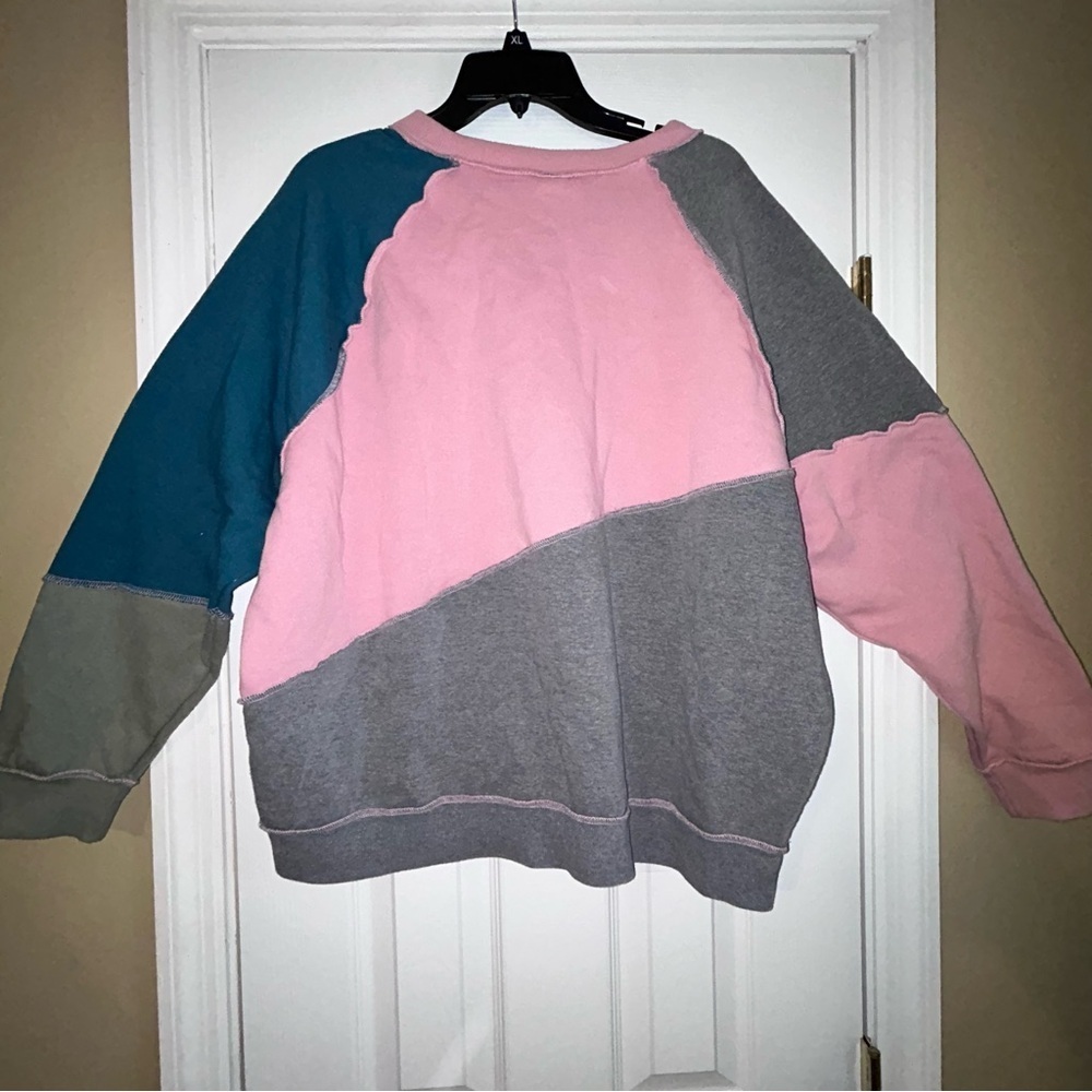 Wild Fable Colorblock Sweater - Pink, Gray, Teal - Picture 3 of 5